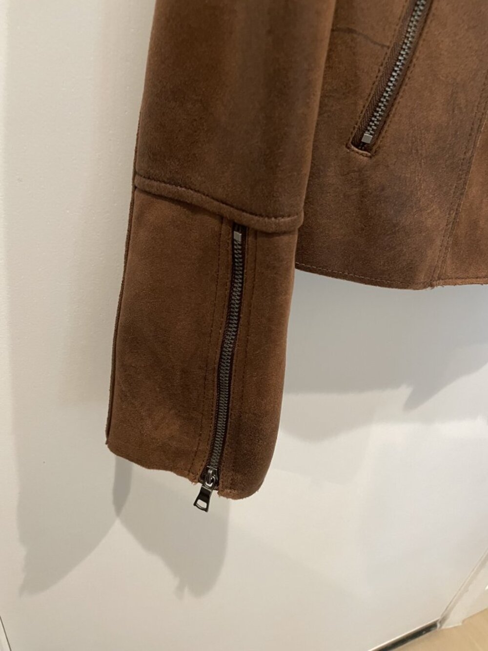 Evereve Brown Moto Biker Jacket - Size Large - Vegan Faux Leather - Picture 6 of 6